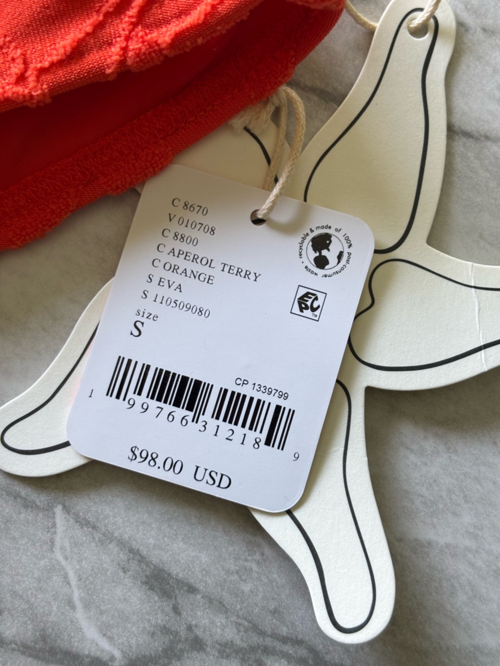 Nwt Charlee Swim Eva Clip Front Bikini Top In Orange Size Small — image 3 of 8